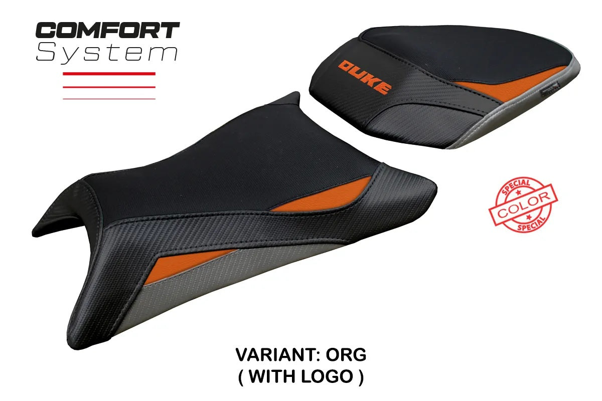 KTM 125 Duke 2024-2026 Seat Cover TPZ Italia Comfort Orange Grey Black