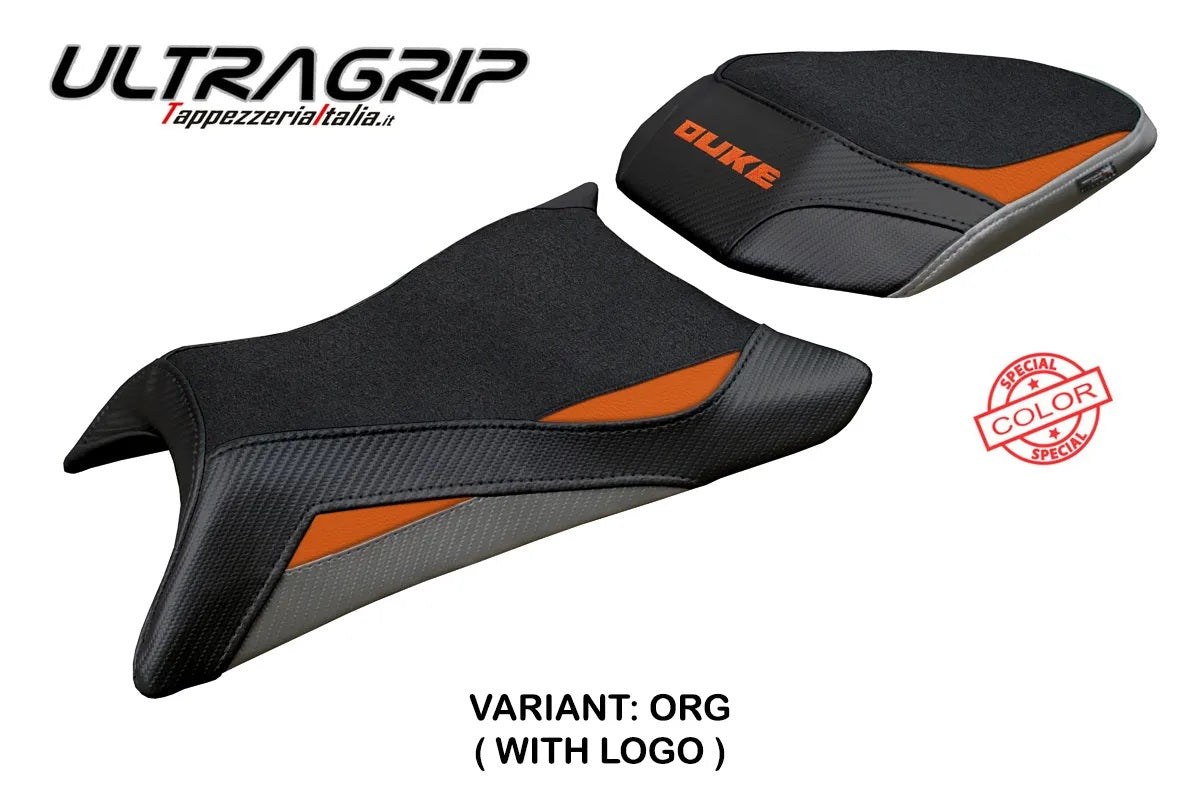KTM 125 Duke 2024-2026 Seat Cover TPZ Italia Ultragrip Orange Grey Black