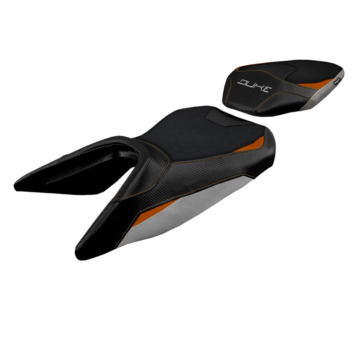 KTM 125 Duke 2017-2025 Seat Cover Tappezzeria Italia TPZ in Silver Orange and Black