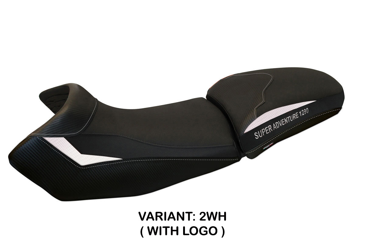 KTM 1290 Super Adventure S T 2015-2020 Seat Cover Tappezzeria Italia TPZ in White and Black