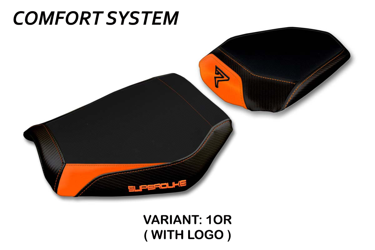 Funda de asiento KTM 1290 Super Duke R 2020-2023 Tappezzeria Italia TPZ Comfort en naranja