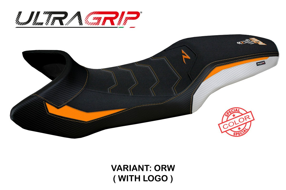 KTM 1390 Super Adventure R 2025 Seat Cover Tappezzeria Italia TPZ Ultragrip Orange White
