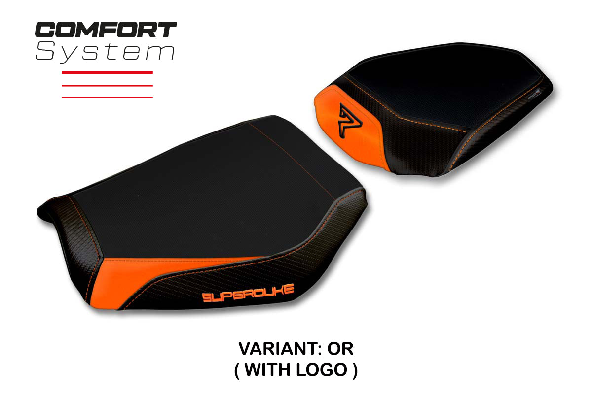 KTM 1390 Super Duke R 2024-2025 Seat Cover Tappezzeria Italia TPZ Comfort in Orange and Black