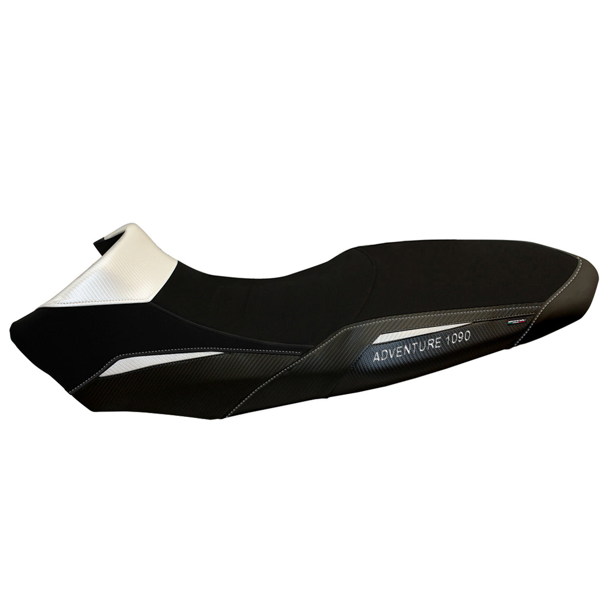 Funda de asiento Tappezzeria Italia TPZ para KTM 1090 Adventure R 2017-2019 en blanco y negro