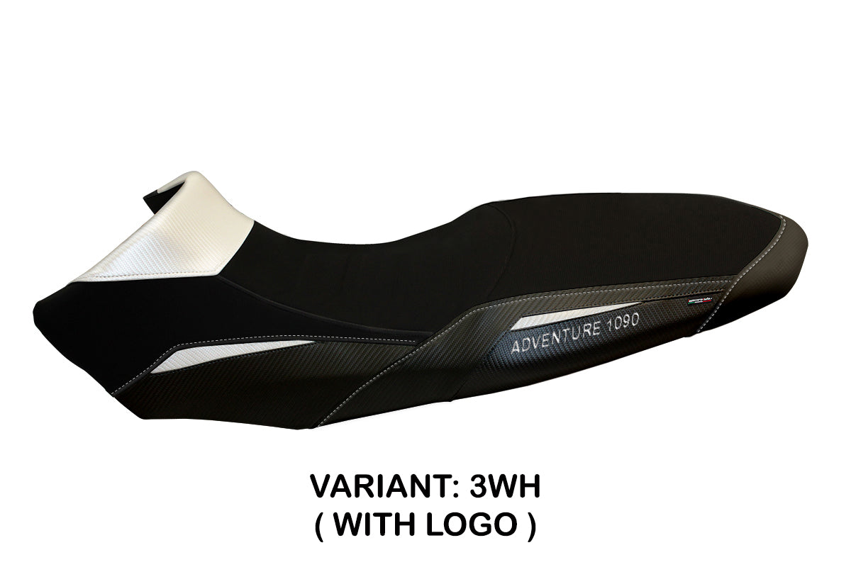 Funda de asiento Tappezzeria Italia TPZ para KTM 1090 Adventure R 2017-2019 en blanco y negro