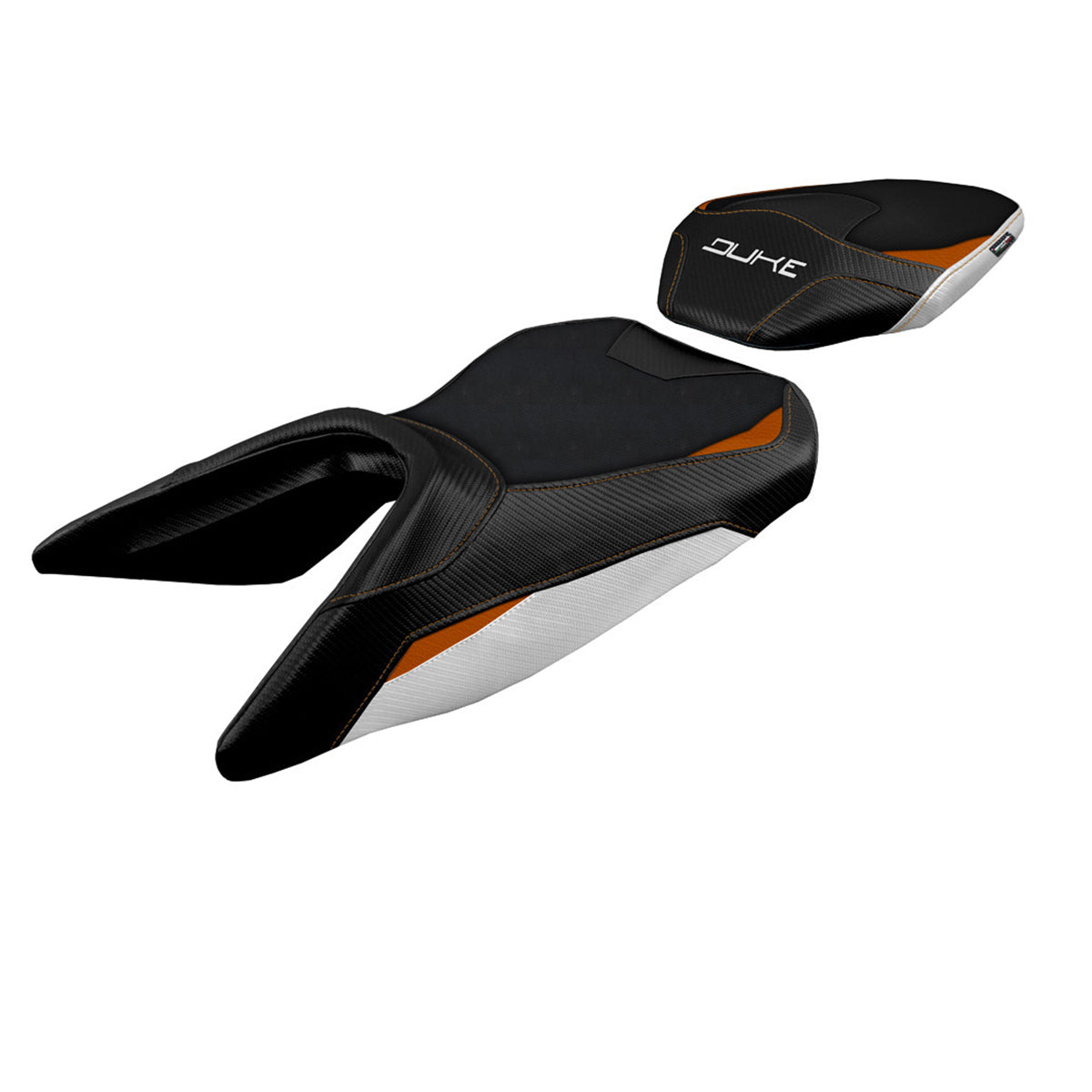 KTM 250 Duke 2017-2023 Seat Cover Tappezzeria Italia TPZ Comfort in White and Orange