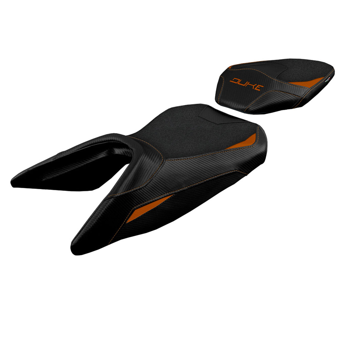 KTM 250 Duke 2017-2023 Seat Cover Tappezzeria Italia TPZ Ultragrip in Orange and Black