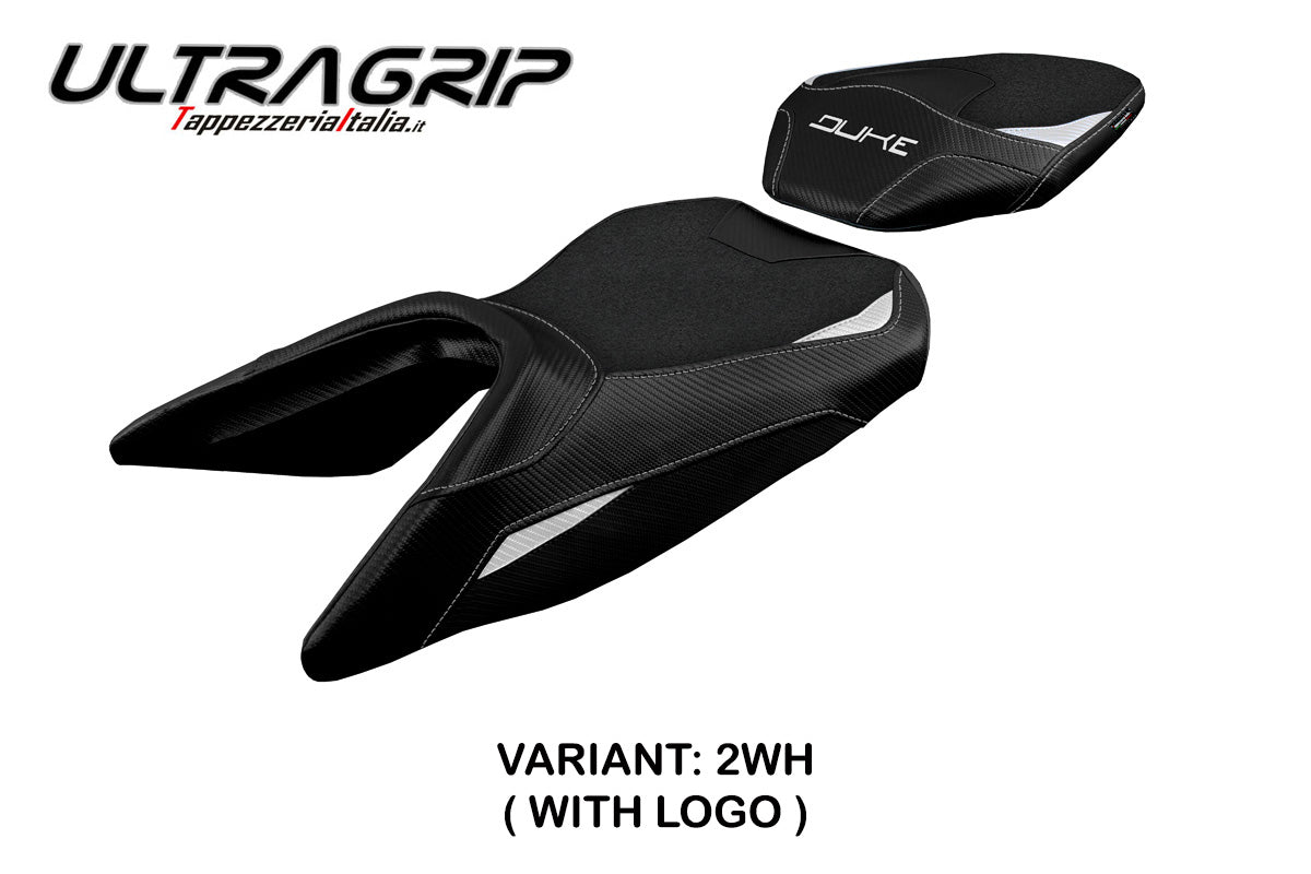 KTM 390 Duke 2017-2023 Seat Cover Tappezzeria Italia TPZ Ultragrip in White and Black