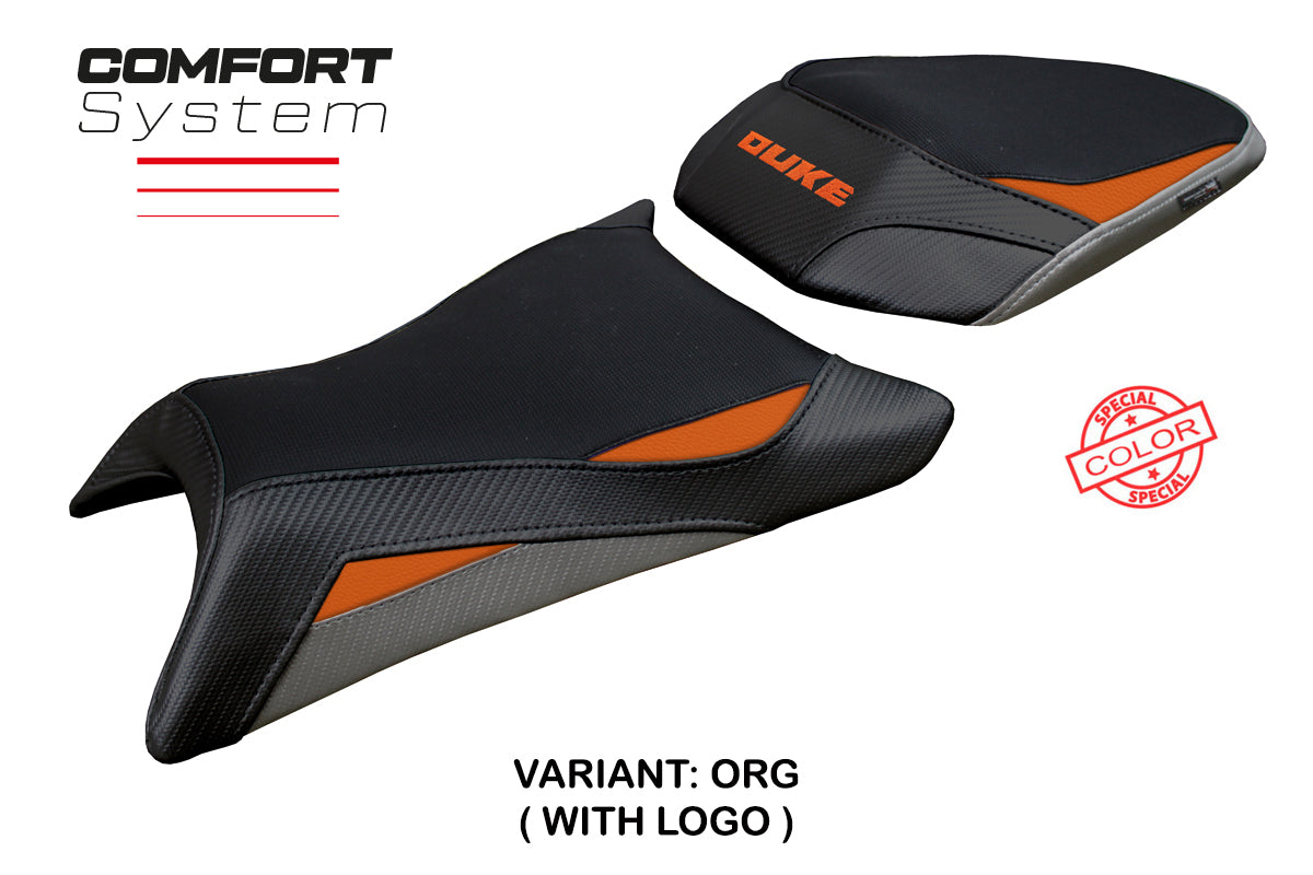 KTM 390 Duke 2024 2025 Seat Cover Tappezzeria Comfort Black Orange Grey