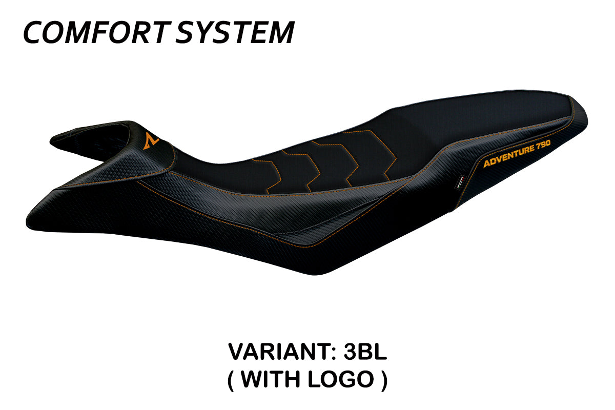 Funda de asiento Tappezzeria Italia TPZ Comfort para KTM 790 Adventure R 2019-2020 en negro