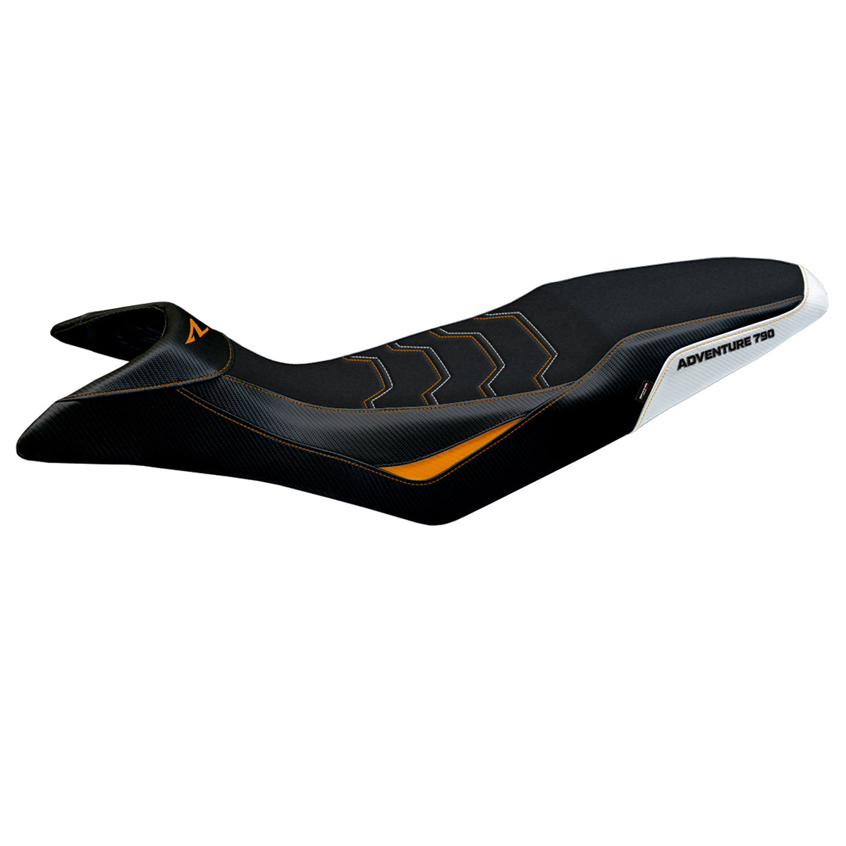 KTM 790 Adventure R 2019-2020 Seat Cover Tappezzeria Italia TPZ Ultragrip in White and Orange