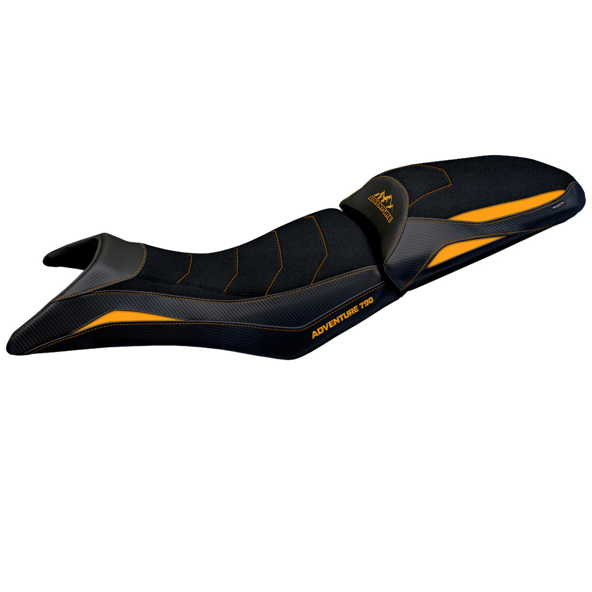 Funda de asiento KTM 790 Adventure S 2019-2020 Tappezzeria Italia TPZ Ultragrip en naranja y negro