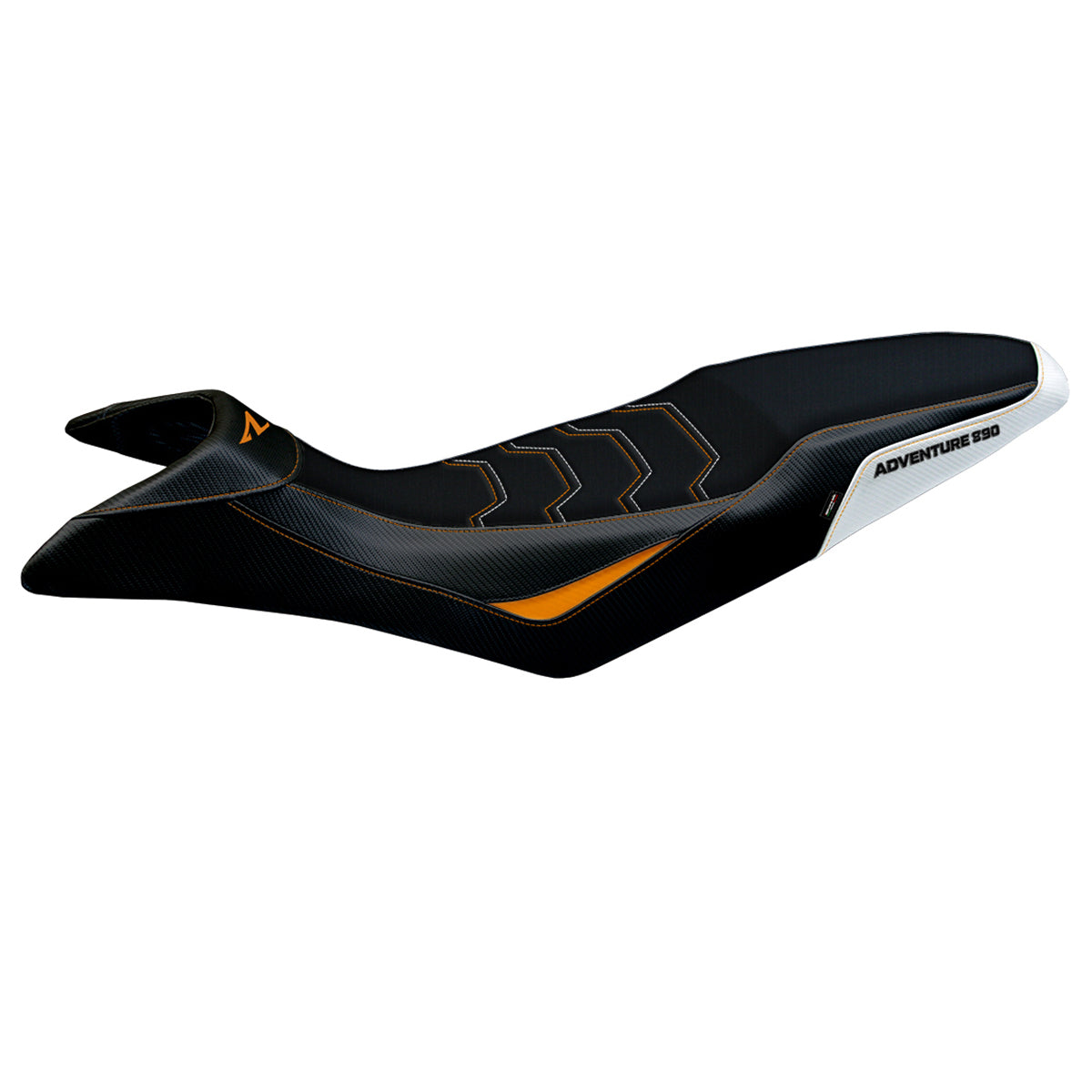 KTM 890 Adventure R 2023-2026 Seat Cover Tappezzeria Italia TPZ Comfort in White and Orange