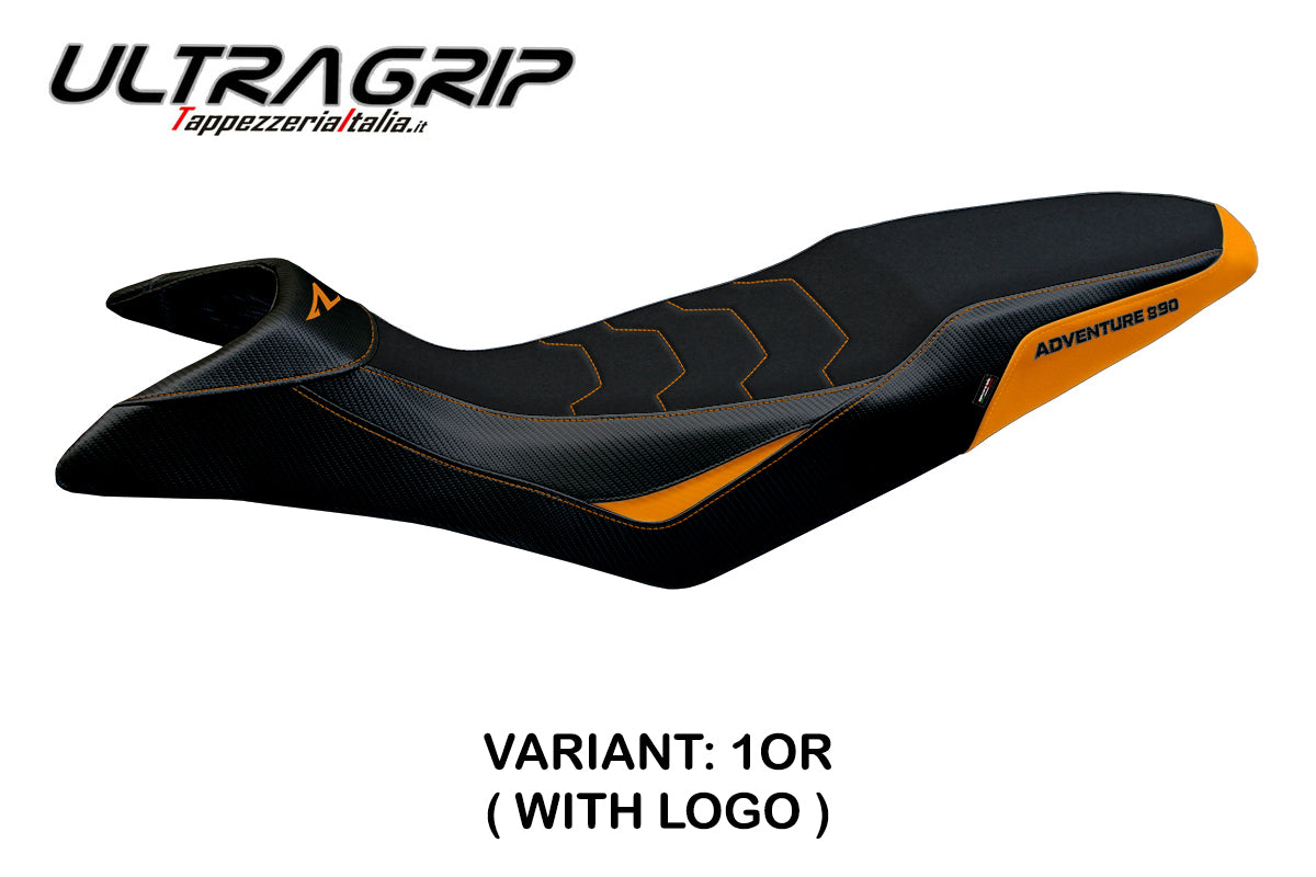 KTM 890 Adventure R 2023-2026 Seat Cover Tappezzeria Italia TPZ Ultragrip in Orange and Black