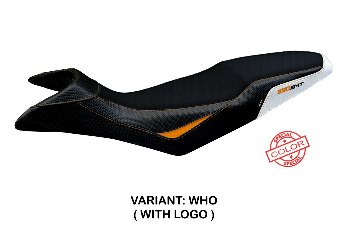 KTM 890 SMT 2023-2026 Seat Cover TPZ Italia White Orange Black