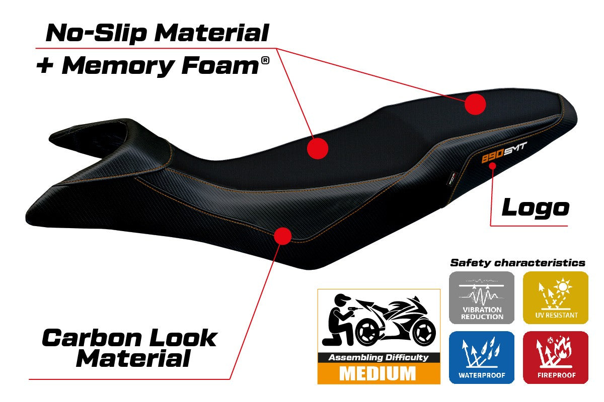 KTM 890 SMT 2023-2026 Seat Cover TPZ Italia Comfort Black