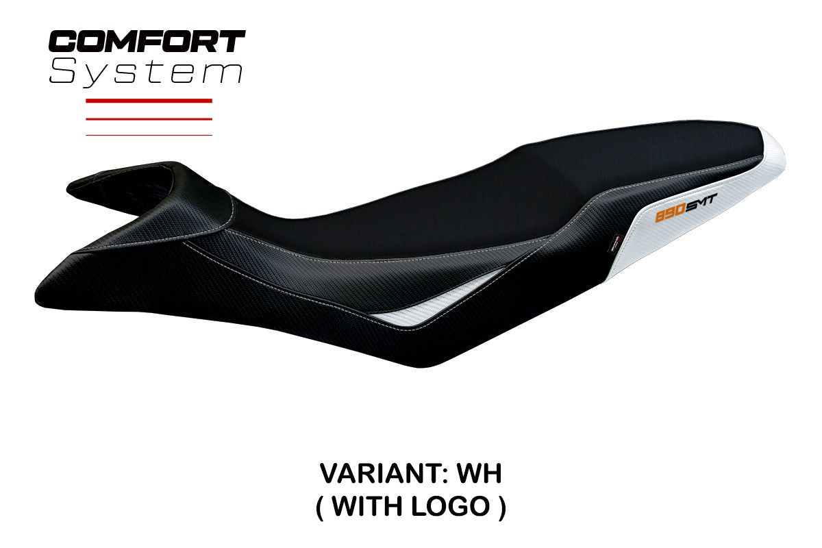 KTM 890 SMT 2023-2026 Seat Cover TPZ Italia Comfort White Black