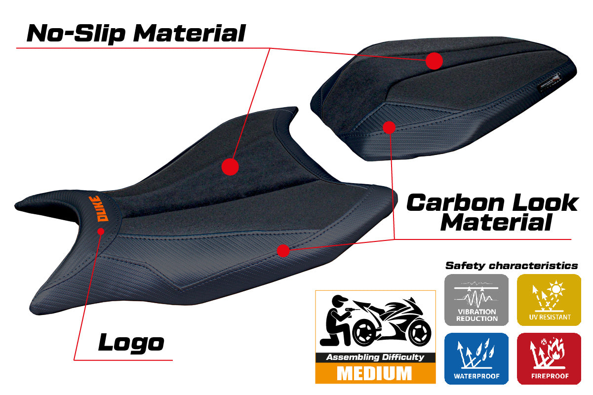 KTM 990 Duke 2024-2025 Seat Cover Tappezzeria Italia TPZ Ultragrip in Black