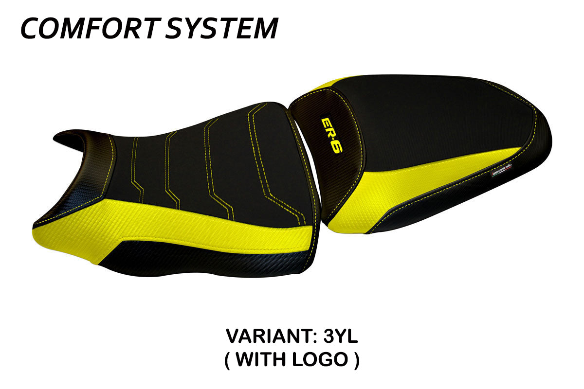 Funda para asiento Kawasaki ER-6N ER-6F 2012-2016 Tappezzeria Italia TPZ Comfort en Amarillo