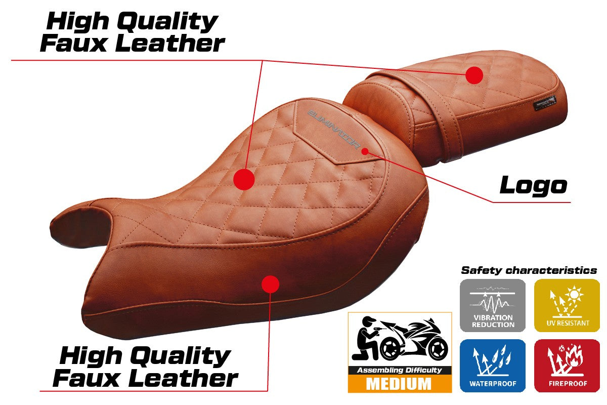 Funda Asiento Kawasaki Eliminator 500 2024-2025 Tappezzeria Italia TPZ Ladrillo