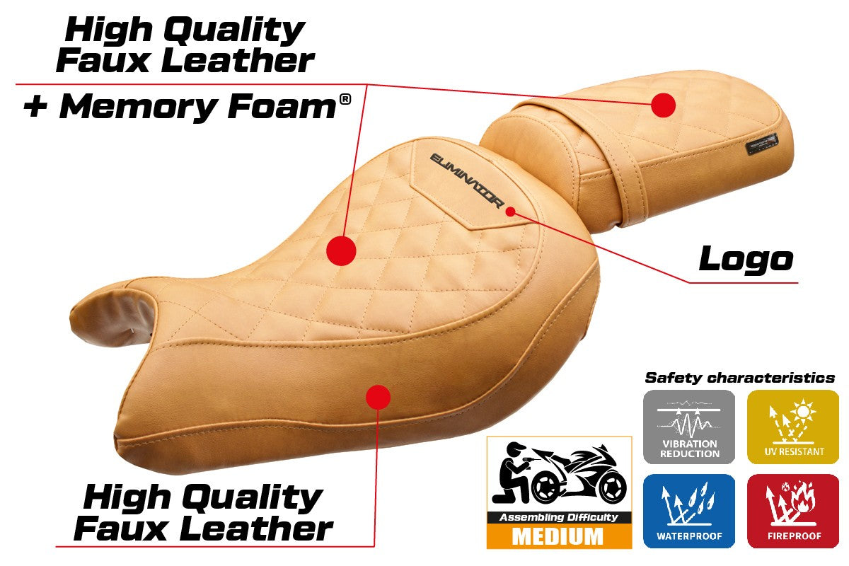 Kawasaki Eliminator 500 2024-2025 Seat Cover Tappezzeria Italia TPZ Comfort Camel