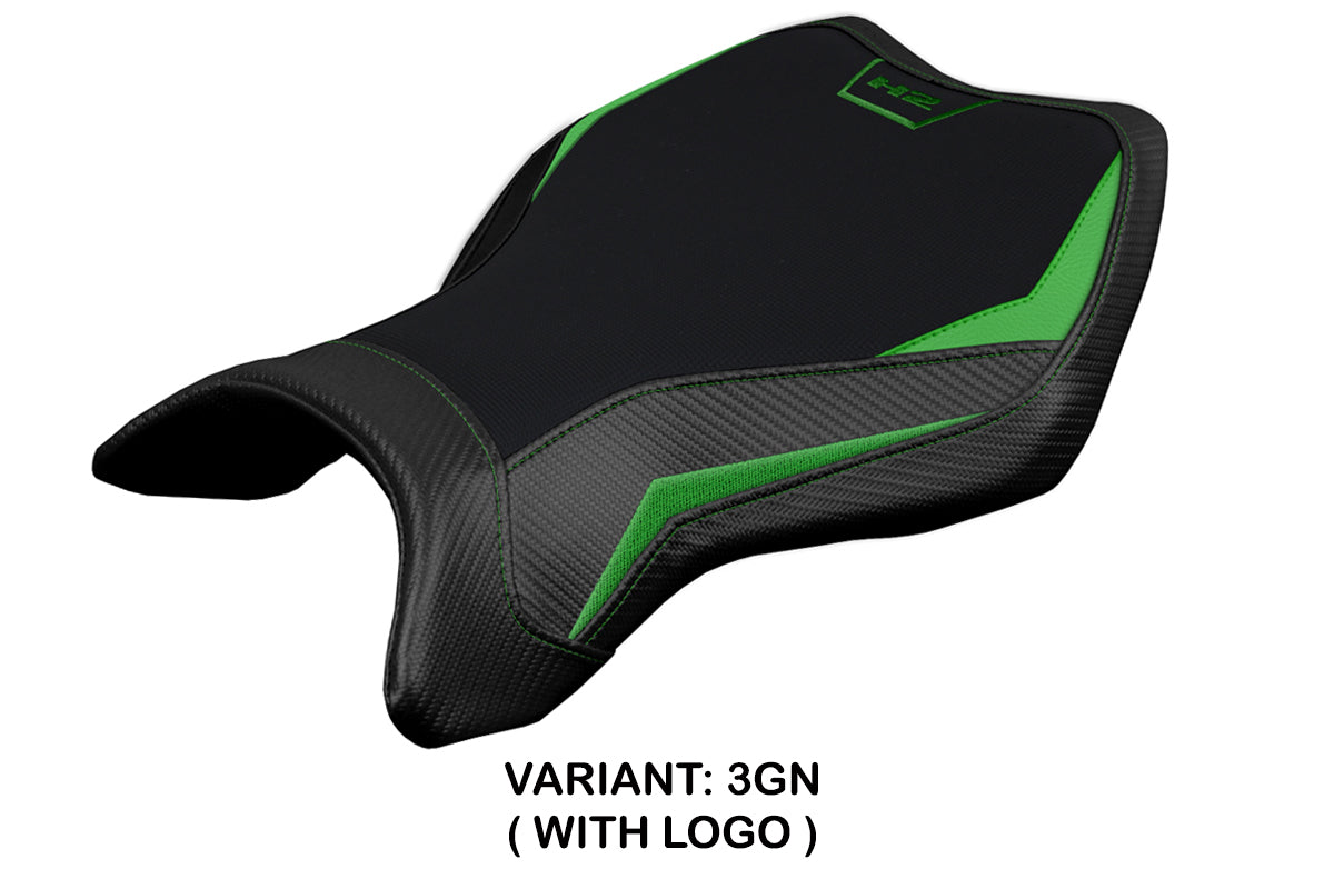 Kawasaki Ninja H2 H2R 2015-2025 Seat Cover Tappezzeria Italia TPZ in Green and Black