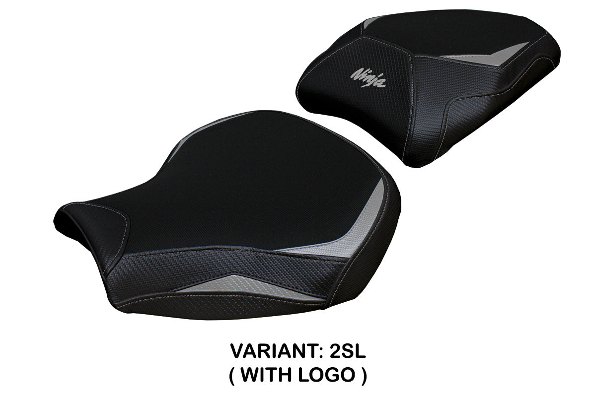 Funda de asiento Kawasaki Ninja H2 1000SX 2018-2025 Tappezzeria Italia TPZ en plata