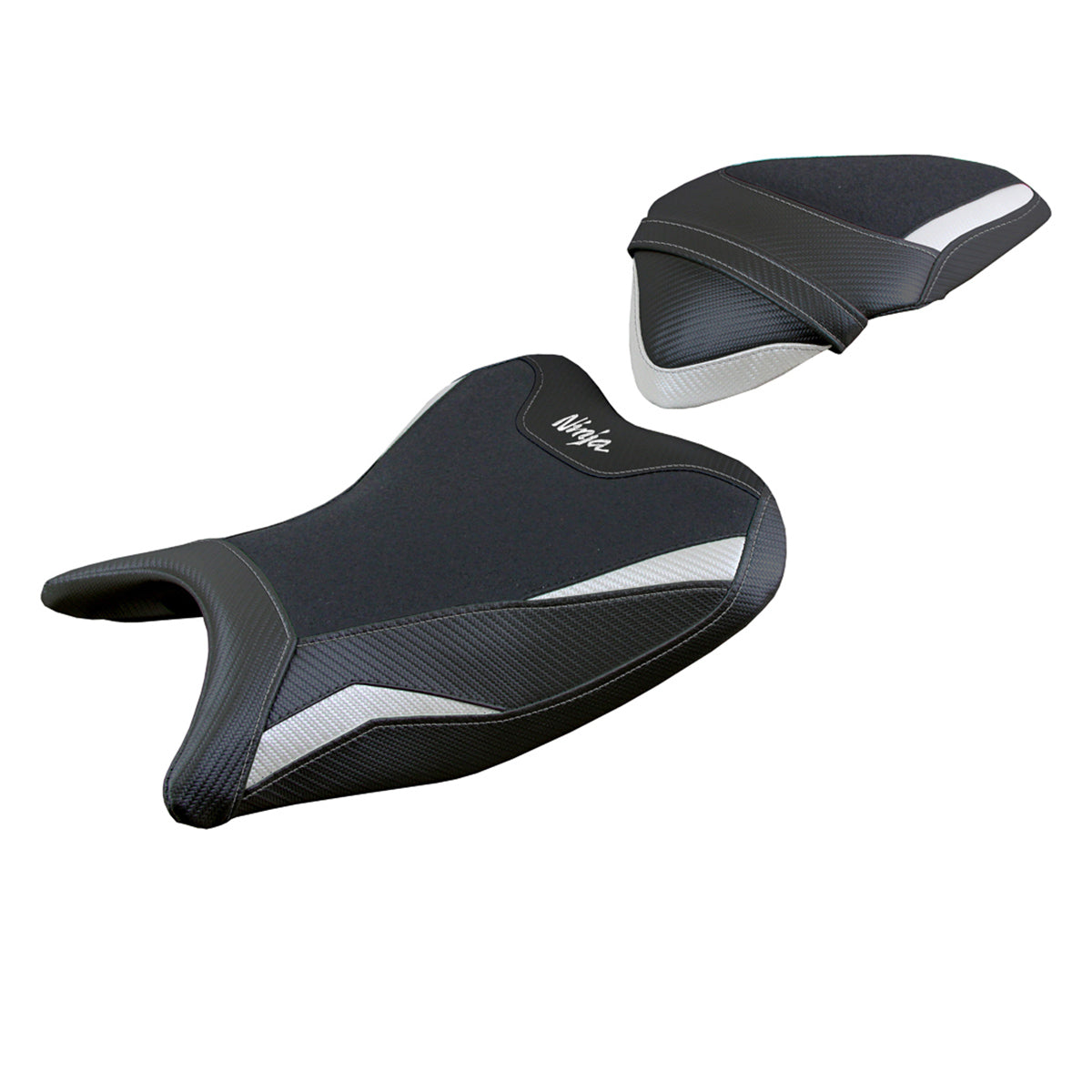 Funda de asiento Kawasaki Ninja 400 2018-2023 Tappezzeria Italia TPZ Ultragrip en blanco