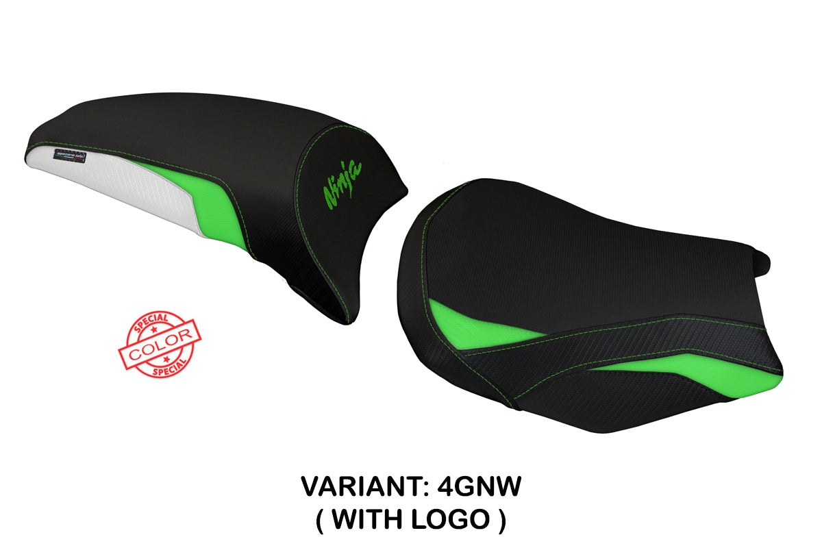 Kawasaki Ninja 650 Z650 2017-2025 Seat Cover Tappezzeria Italia TPZ in Green, White and Black