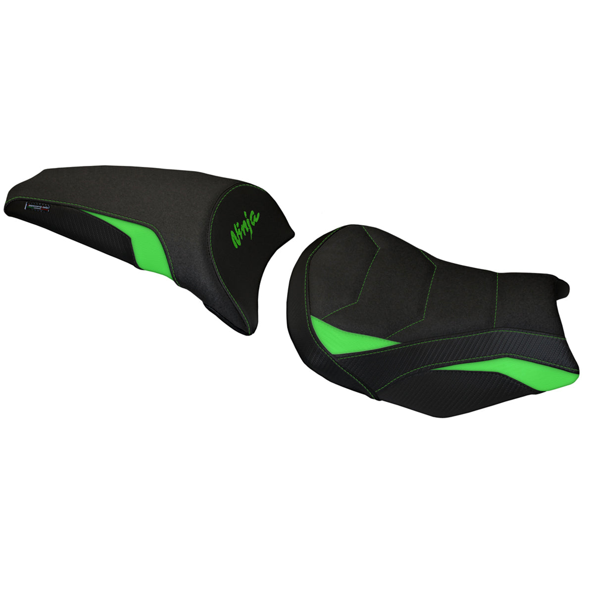 Funda de asiento Kawasaki Ninja 650 Z650 2017-2025 Tappezzeria Italia TPZ Ultragrip en verde