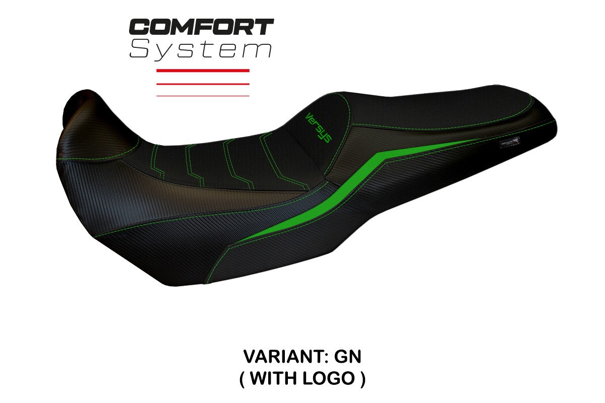 Funda de asiento Kawasaki Versys 1100 2025 Tappezzeria Italia TPZ Comfort Verde Negro