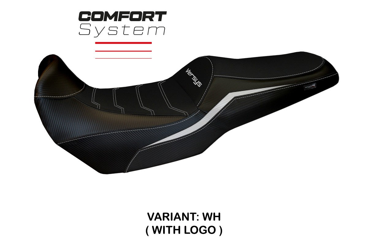 Funda de asiento Kawasaki Versys 1100 2025 Tappezzeria Italia TPZ Comfort Blanco Negro
