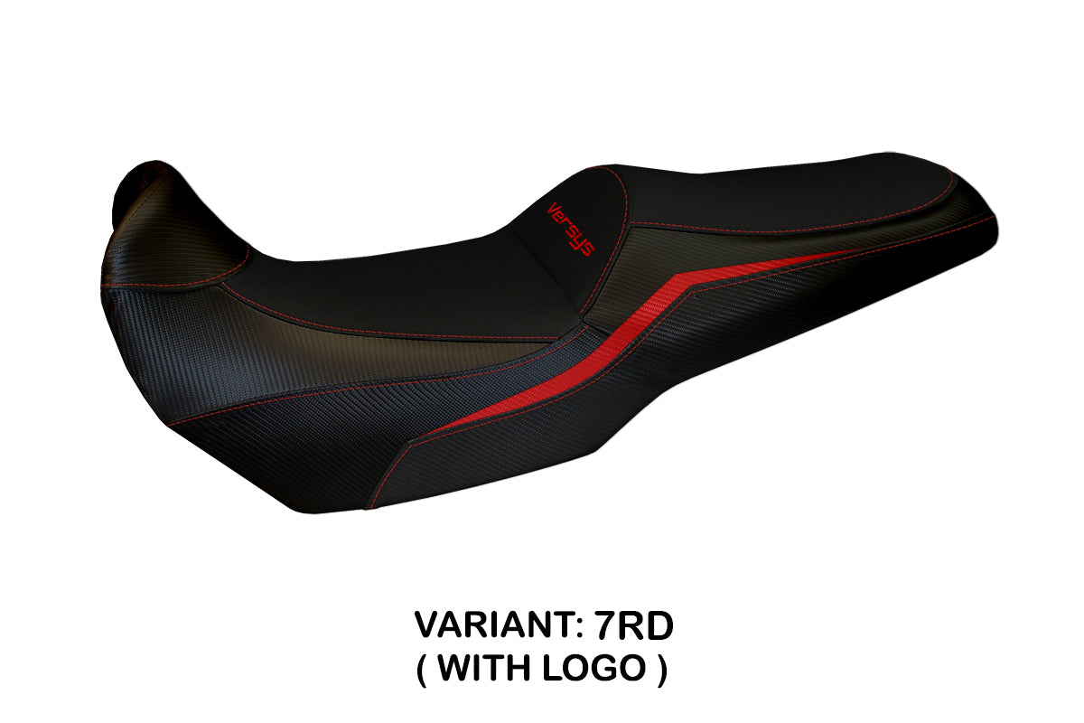 Funda de asiento Kawasaki Versys 1000 2019-2024 Tappezzeria Italia TPZ en rojo y negro