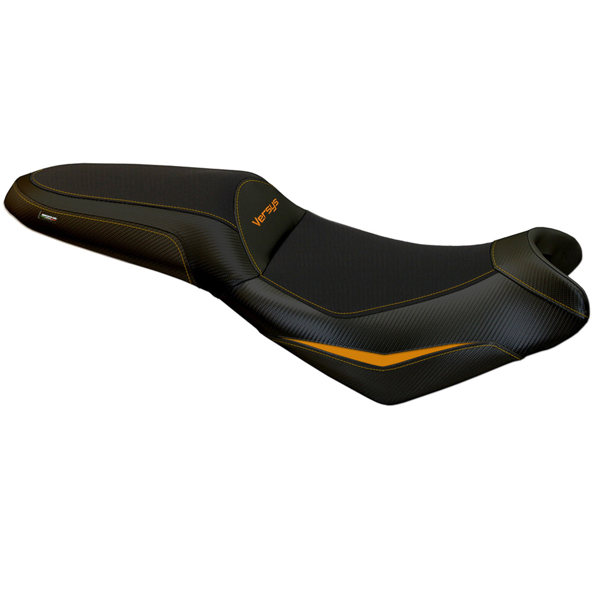 Kawasaki Versys 650 2007-2025 Seat Cover Tappezzeria Italia TPZ in Orange and Black