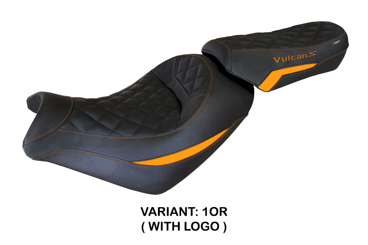 Kawasaki Vulcan 650 S 2014-2025 Seat Cover Tappezzeria Italia TPZ in Orange and Black