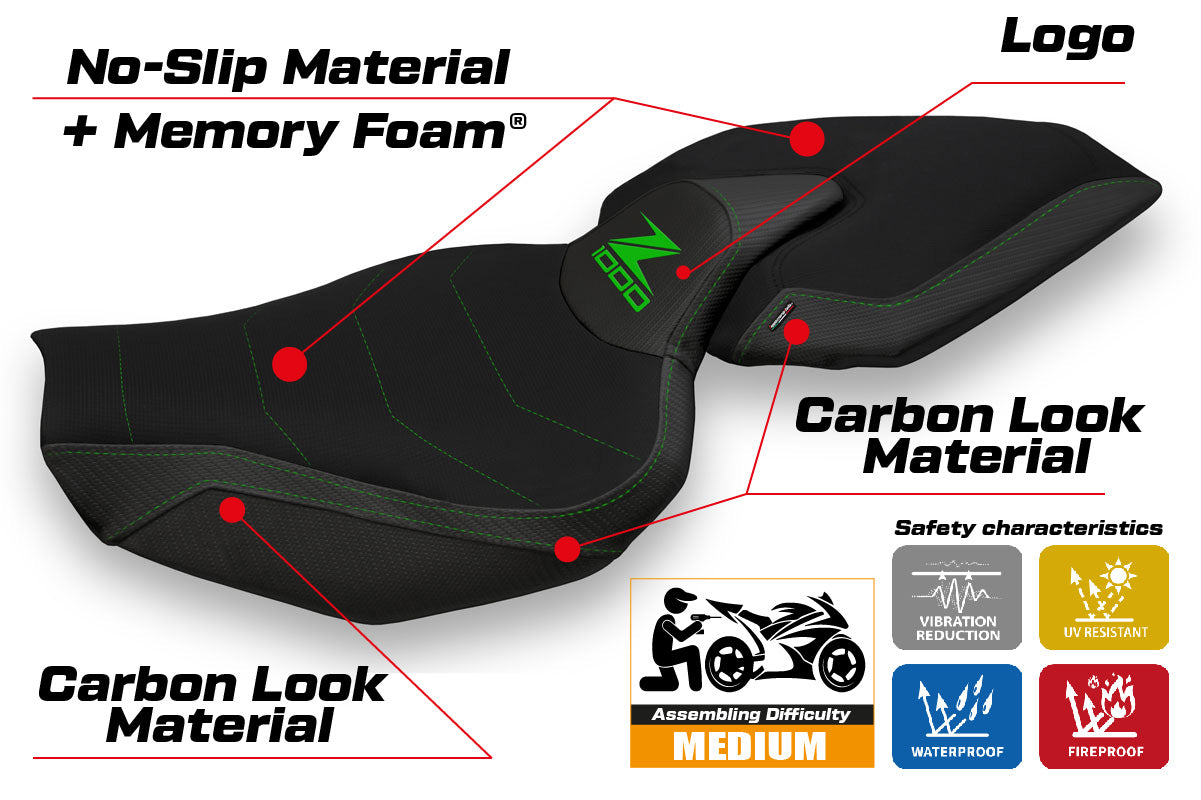 Kawasaki Z1000 2014-2021 Seat Cover Tappezzeria Italia TPZ Comfort in Black