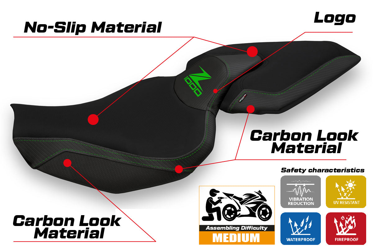 Kawasaki Z1000 2014-2021 Seat Cover Tappezzeria Italia TPZ in Black