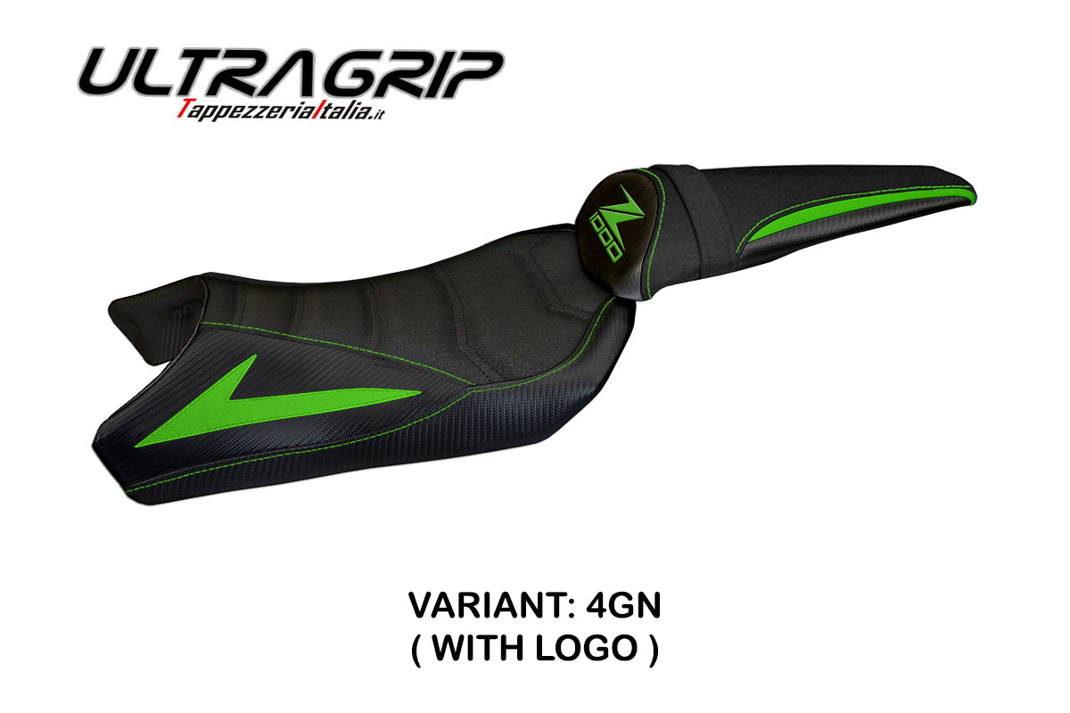Kawasaki Z1000 2010-2013 Seat Cover Tappezzeria Italia TPZ Ultragrip in Green and Black