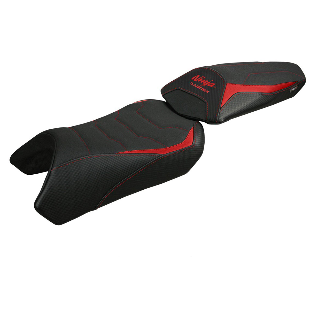 Funda de asiento Kawasaki Ninja 1100 SX 2025 Tappezzeria Italia TPZ Ultragrip Rojo Negro