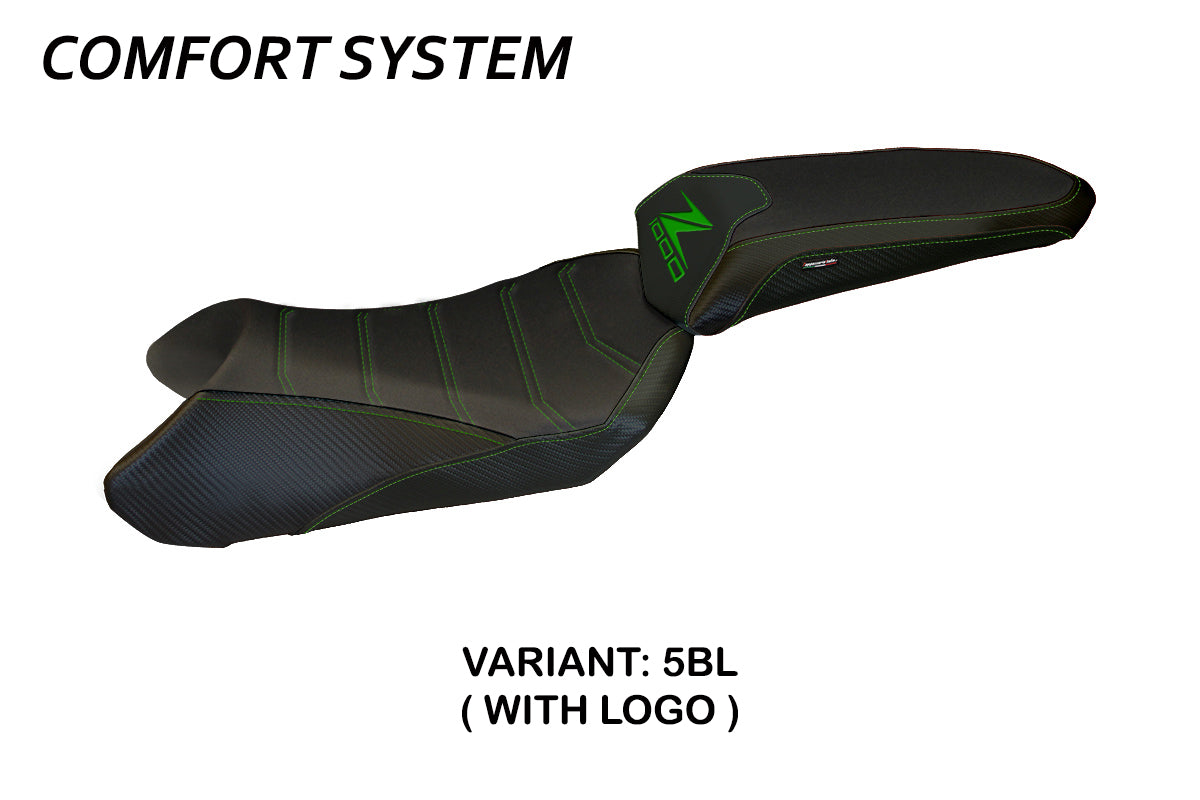 Funda de asiento Kawasaki Ninja 1000 Z1000 SX 2011-2016 Tappezzeria Italia TPZ Comfort en negro