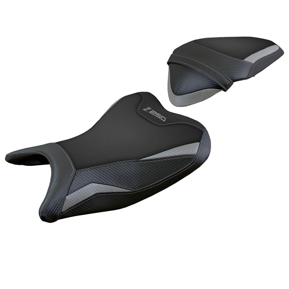 Funda de asiento Kawasaki Z250 2019 2020 Tappezzeria Italia TPZ en gris y negro