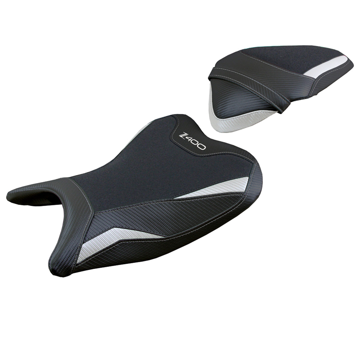 Kawasaki Z400 2018-2023 Seat Cover Tappezzeria Italia TPZ Ultragrip White Black