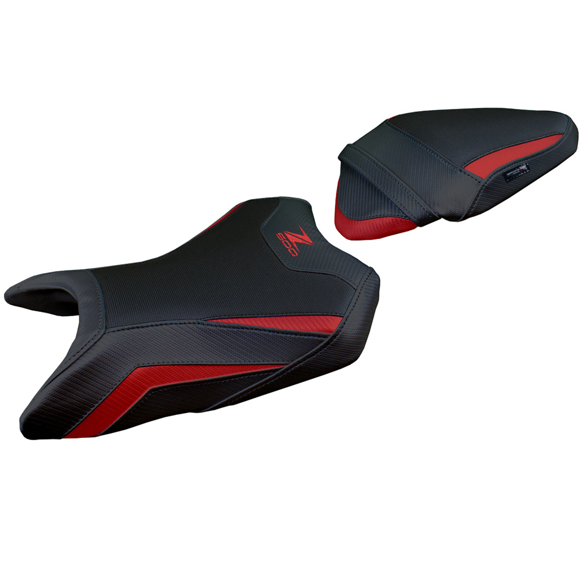 Funda de asiento Kawasaki Z500 2024-2025 Tappezzeria Italia TPZ en rojo oscuro y negro