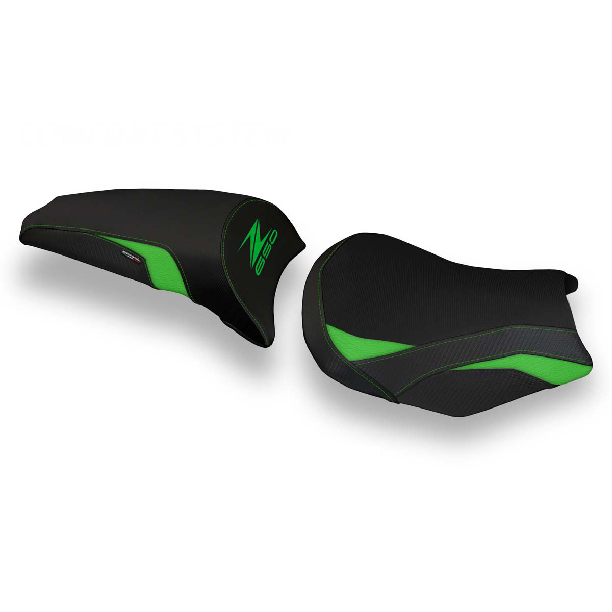 Funda de asiento Kawasaki Z650 2017-2025 Tappezzeria Italia TPZ en verde y negro