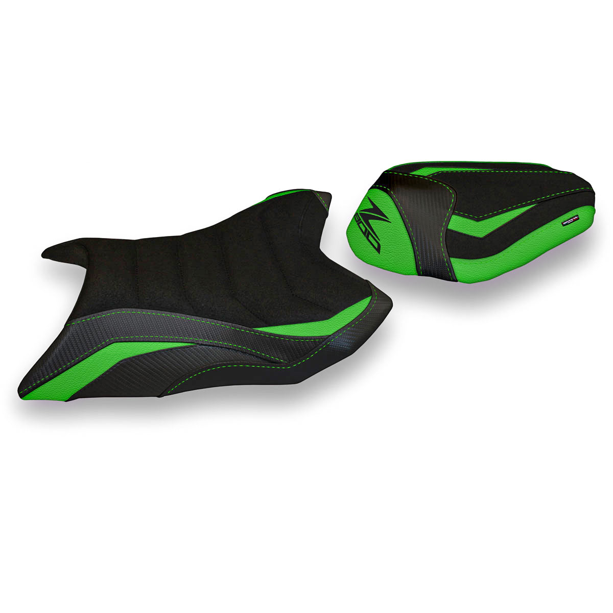 Kawasaki Z800 2013-2016 Seat Cover Tappezzeria Italia TPZ Ultragrip in Green and Black