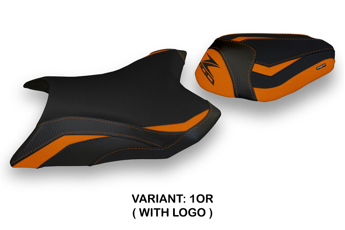 Funda de asiento Kawasaki Z800 2013-2016 Tappezzeria Italia TPZ en naranja y negro