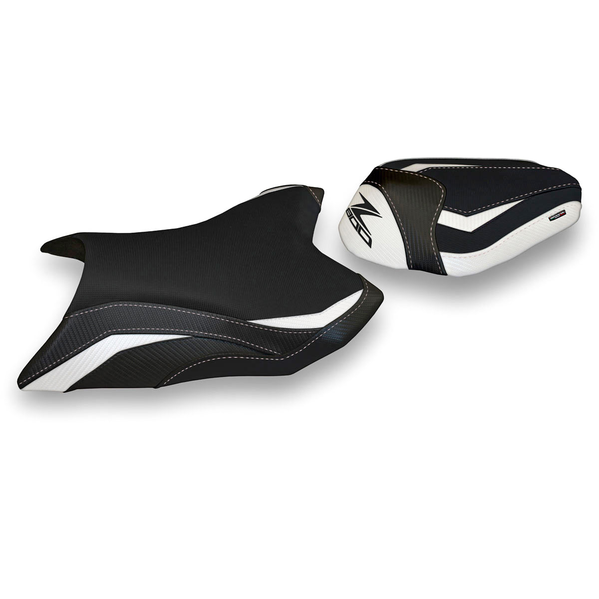 Funda de asiento Kawasaki Z800 2013-2016 Tappezzeria Italia TPZ en blanco y negro