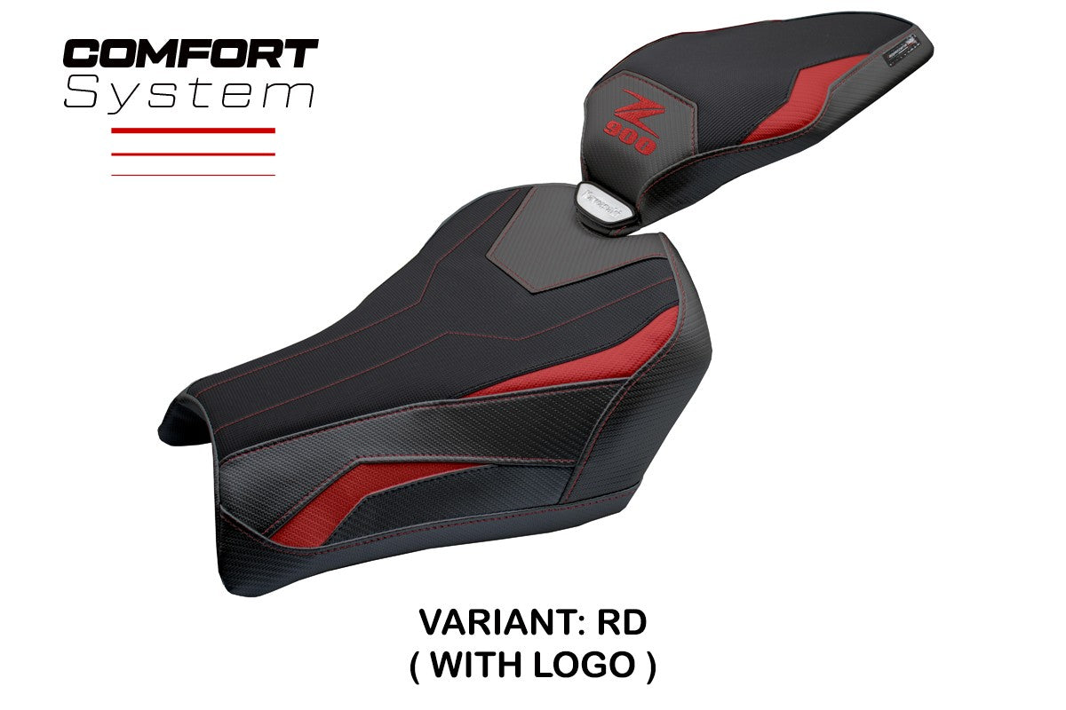 Funda de asiento Kawasaki Z900 2025 Tappezzeria Italia TPZ Comfort Rojo Negro