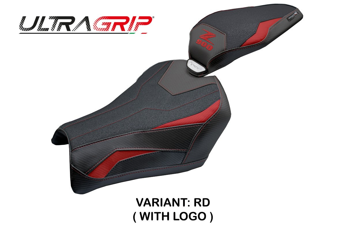 Funda de asiento Kawasaki Z900 2025 Tappezzeria Italia TPZ Ultragrip Rojo Negro