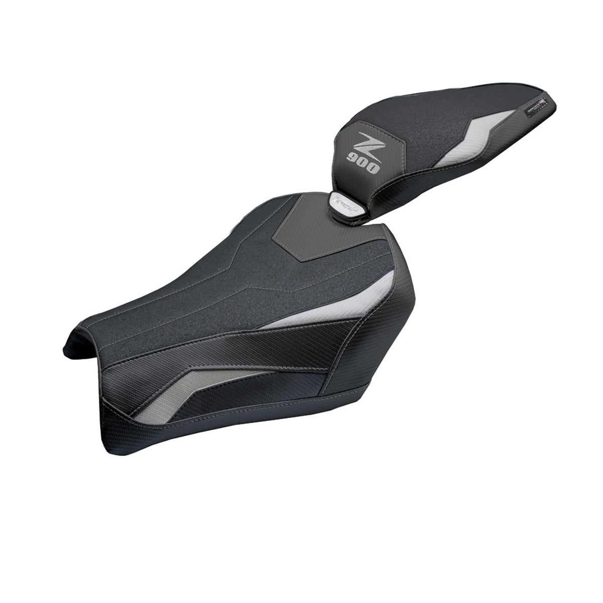 Funda de asiento Kawasaki Z900 2025 Tappezzeria Italia TPZ Ultragrip Plata Negro